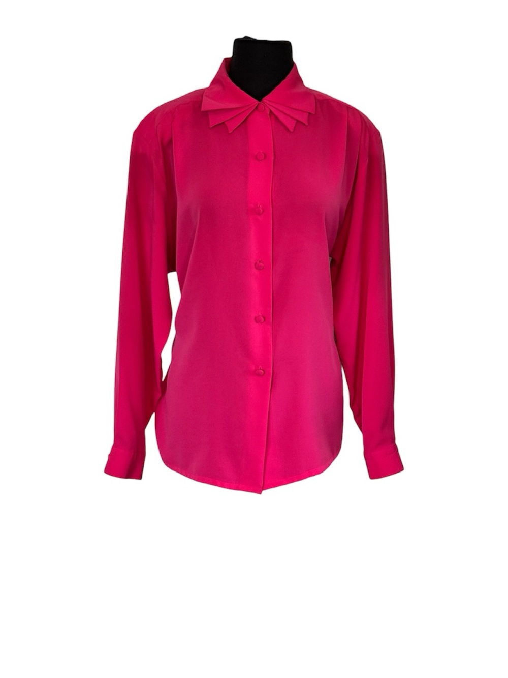 Doncaster Triple Lapel Button Down Vintage Blouse/ Fuchsia Size 10